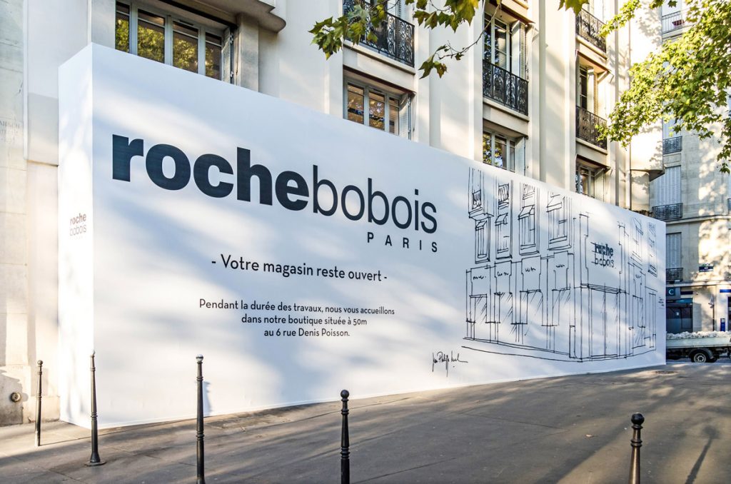 palissade-chantier-boutique-roche-bobois